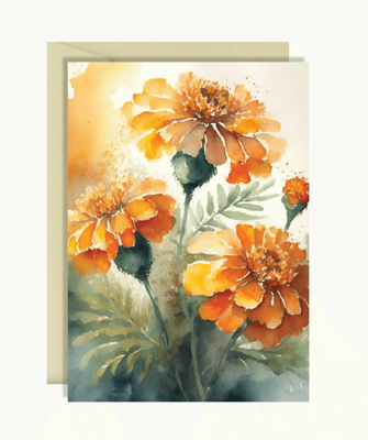 Greeting Card Blackwell Press Express Beauty Blank Card (1412) Marigold.