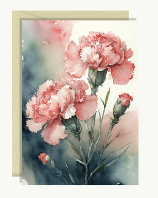 Blackwell Press Express Beauty Blank Card Carnations