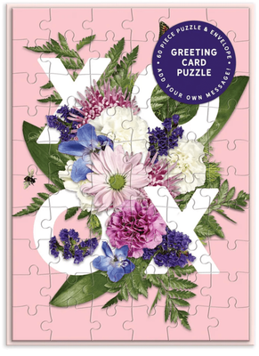 Greeting Card Puzzle  - Say It With Flowers XOXO