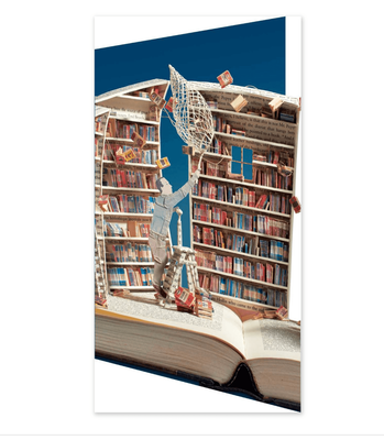 Greeting Card Roger La Borde - The Book Collector Laser Cut