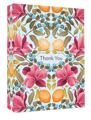 Pomegranate Catherine Marion Lemons &amp; Magnolia 10 Pkt Thank-you  Boxed Notecards