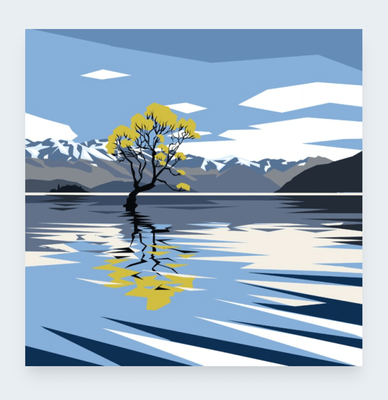 Greeting Card Ira Mitchell  Wanaka Willow