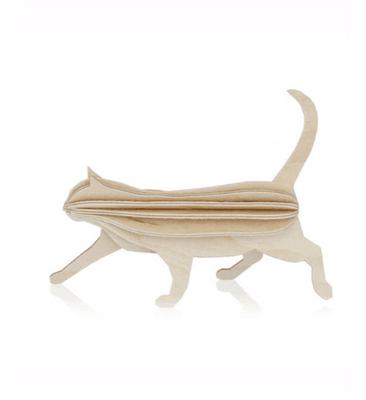 LOVI Cat 12cm Natural Wood