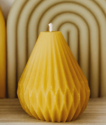 Hexton Natural Beeswax Cone Candle NZ Made 7.5cm High