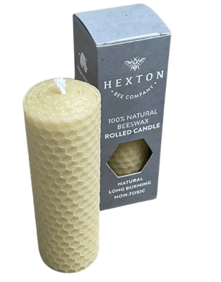 Hexton Natural Beeswax Rolled Pillar Candle 35x105mm NZ Made