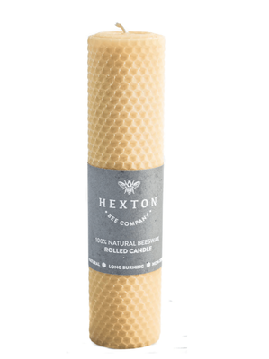 Hexton Beeswax Rolled Pillar Candle 55x210mm NZ Made