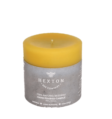 Hexton. Pure Beeswax Solid Pillar Candle 100x100mm