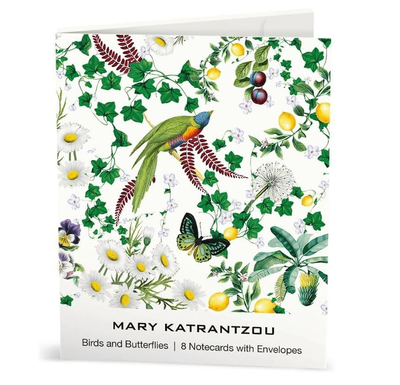 Museums &amp; Galleries Mary Katrantzou Birds &amp; Butterflies 8 Pkt Notecards