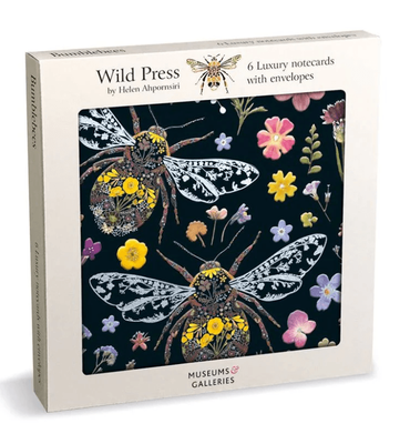 Museums &amp; Galleries Bumblebees 6 Pkt Square Luxury Notecard Wallet