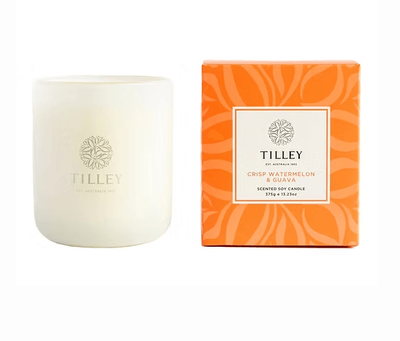 Tilley 375gr Classic White Scented Candle: Watermelon &amp; Guava