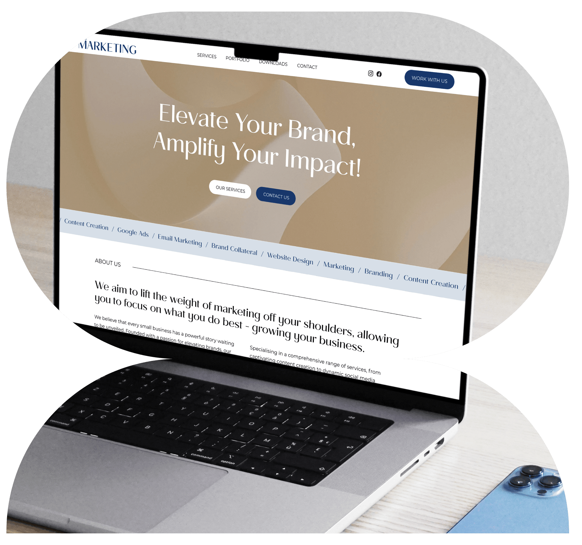 Custom website design and development service visualisation