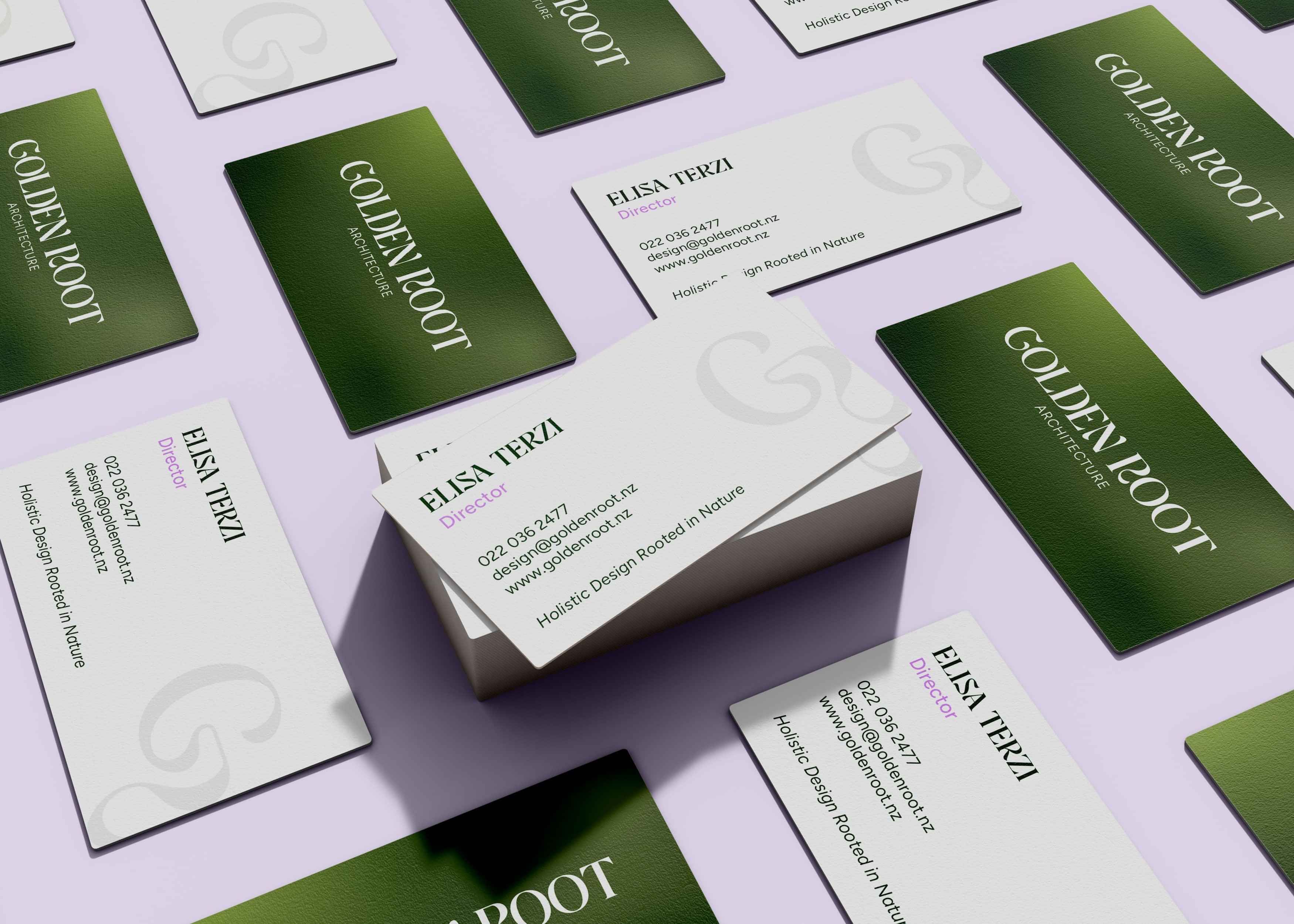 Golden Root business card display