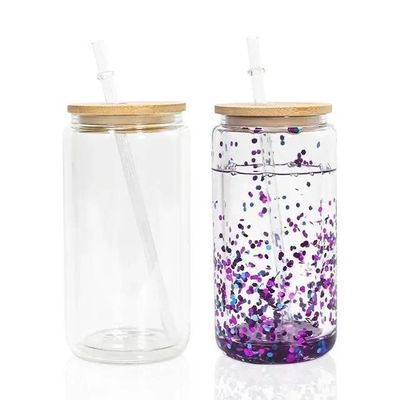 16oz Glass Snow Globe Tumbler