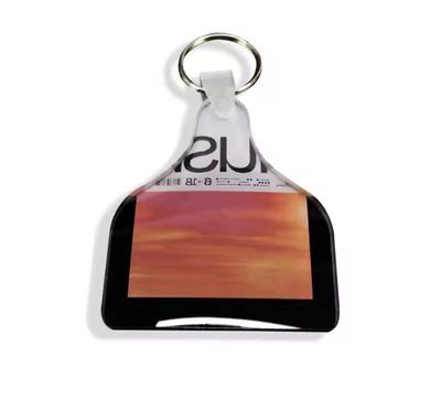 Acrylic Cow Tag Keychain