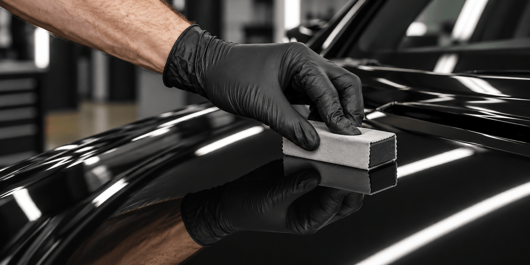 Mans hand ceramic coating