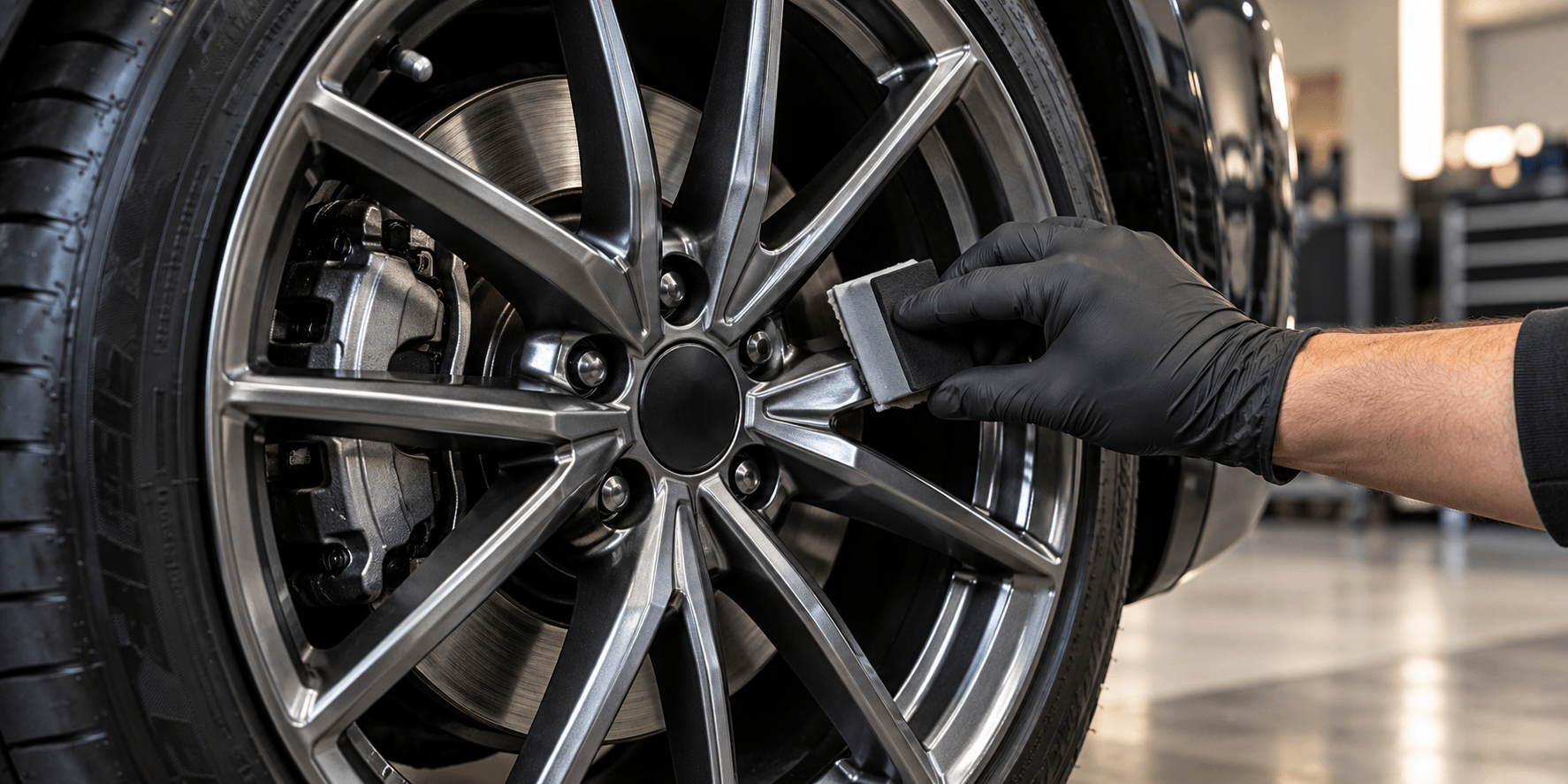 Mans hand ceramic coating