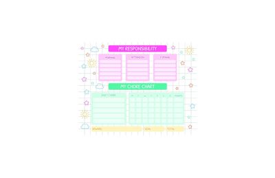 Chore Planner Cute Large