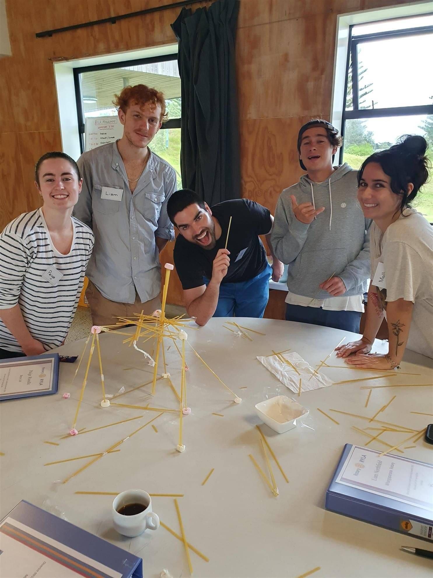 A group of RYLA participants doing a challenge