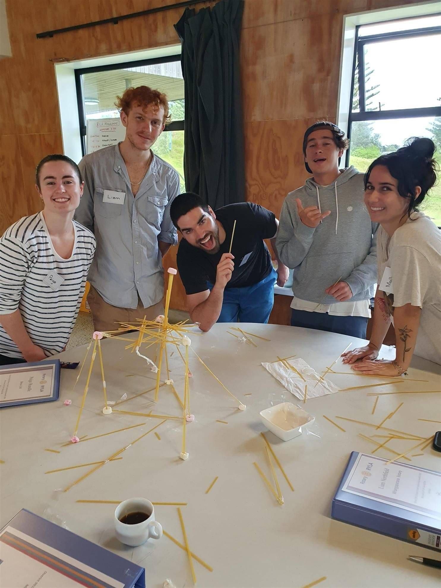 A group of RYLA participants doing a challenge