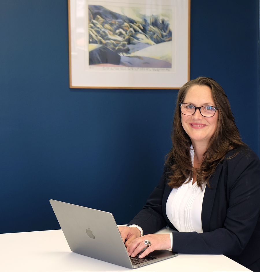 Gretel Fairbrother Barrister working at her desk