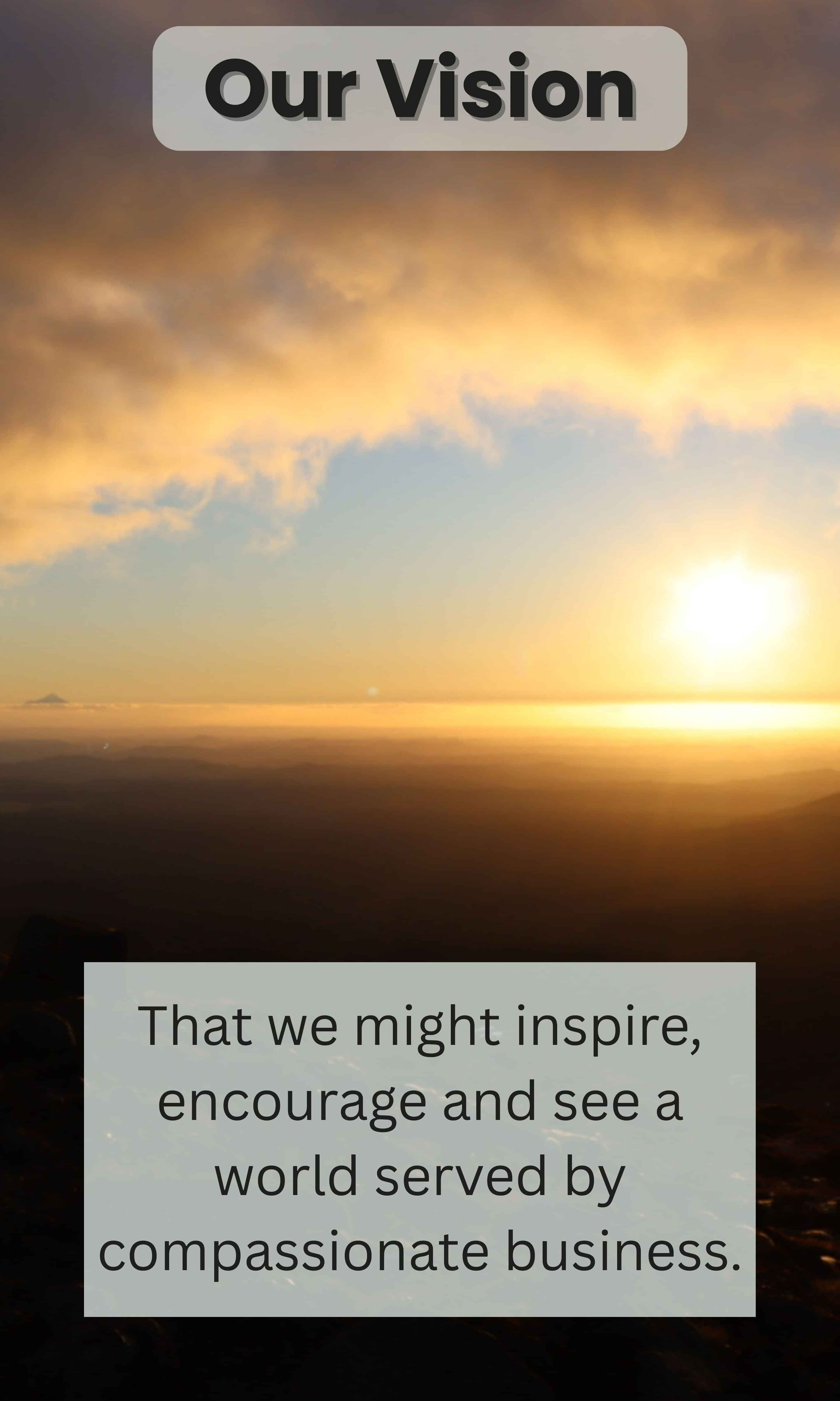 Sunrise over a natural landscape representing vision, hope, and future direction