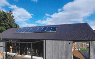 House roof with solar panels