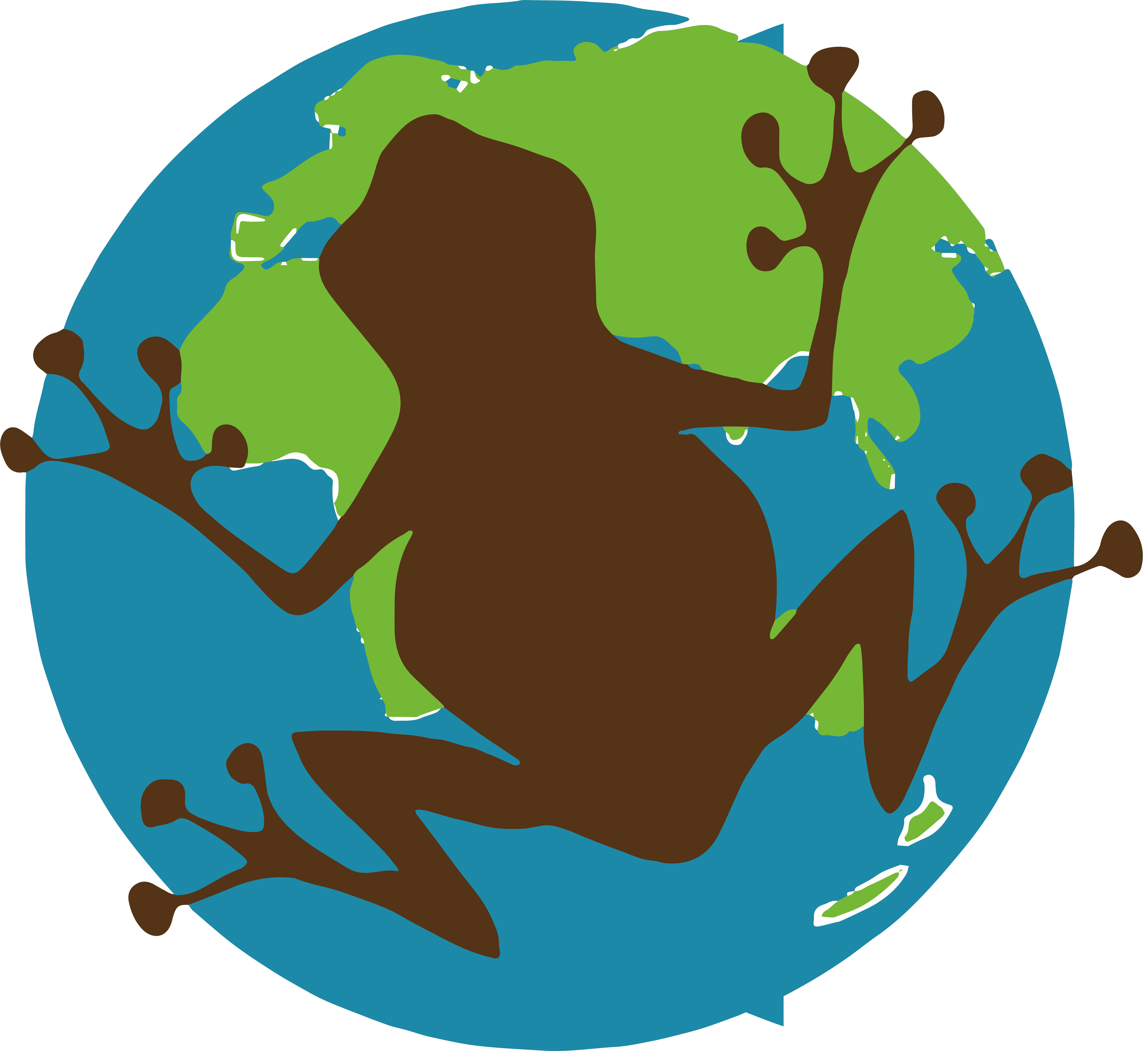 Frog on world logo 