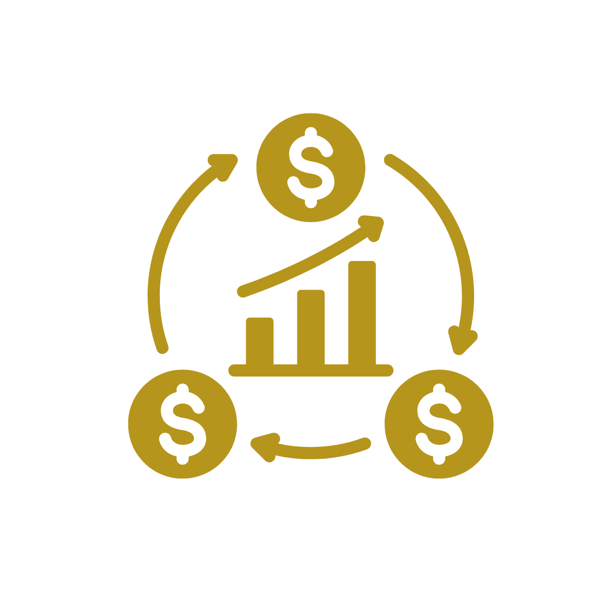Gold graph symbol to break free from cashflow problems