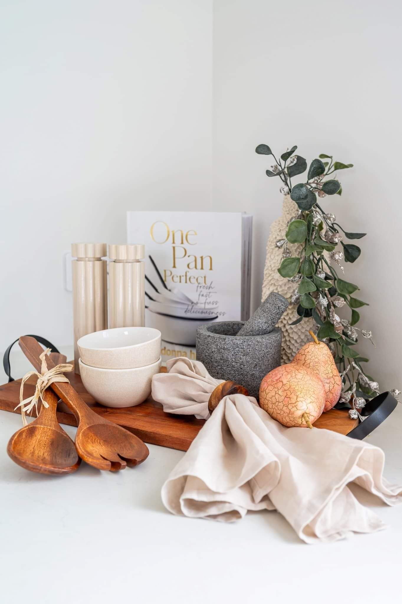 selection of kitchen items in tiny home cabins