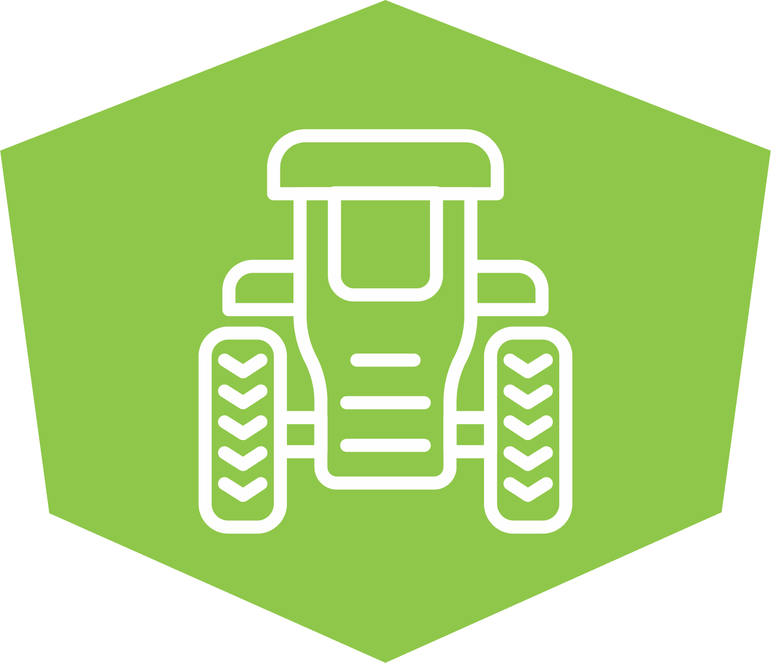 Tractor icon in green hexagon