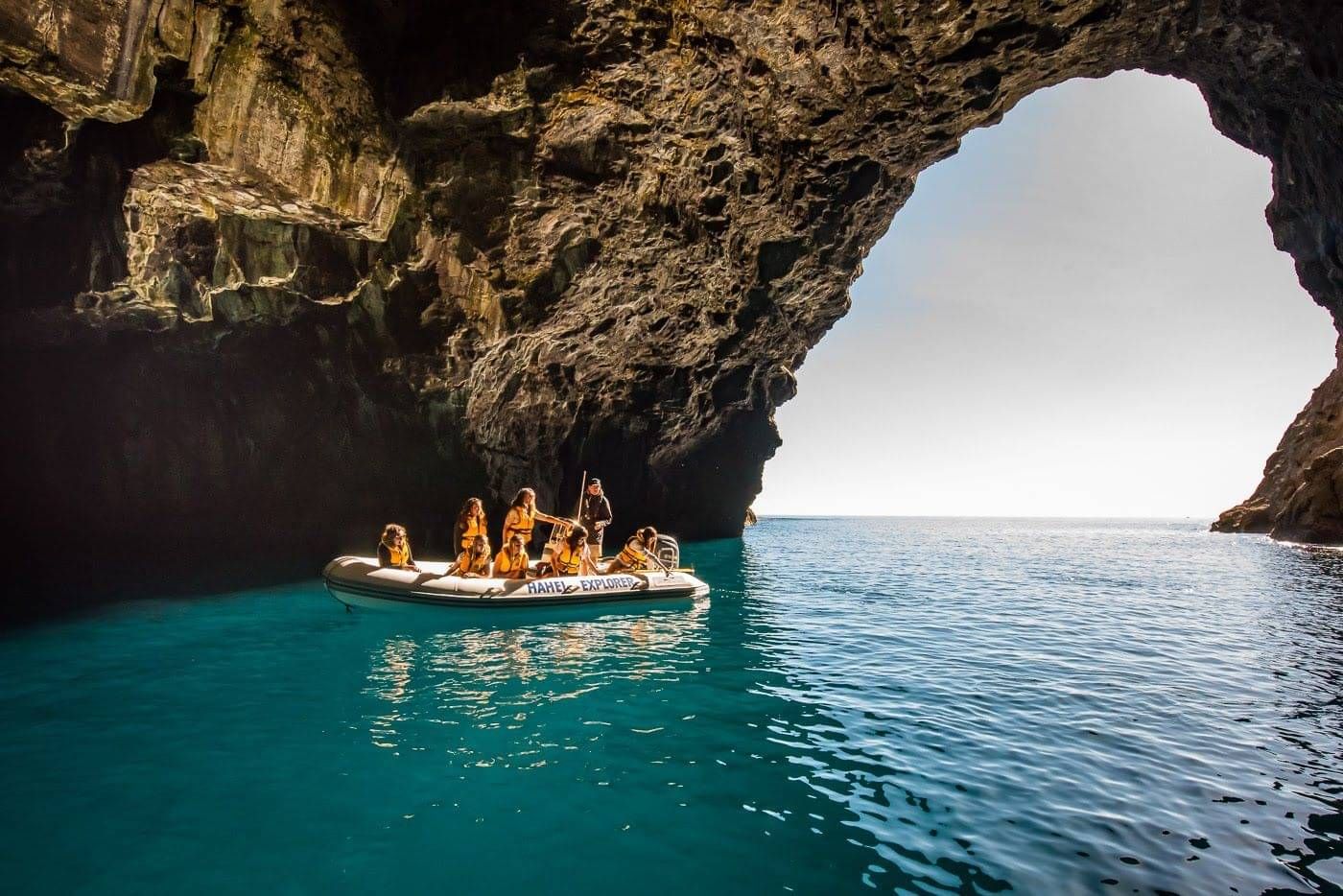 Hahei Explorer Boat in a cave