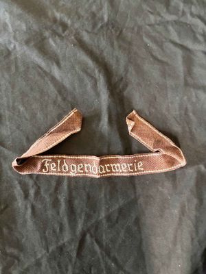 GERMAN FELDGENDARMERIE BROWN CUFF TITLE REPRODUCTION.