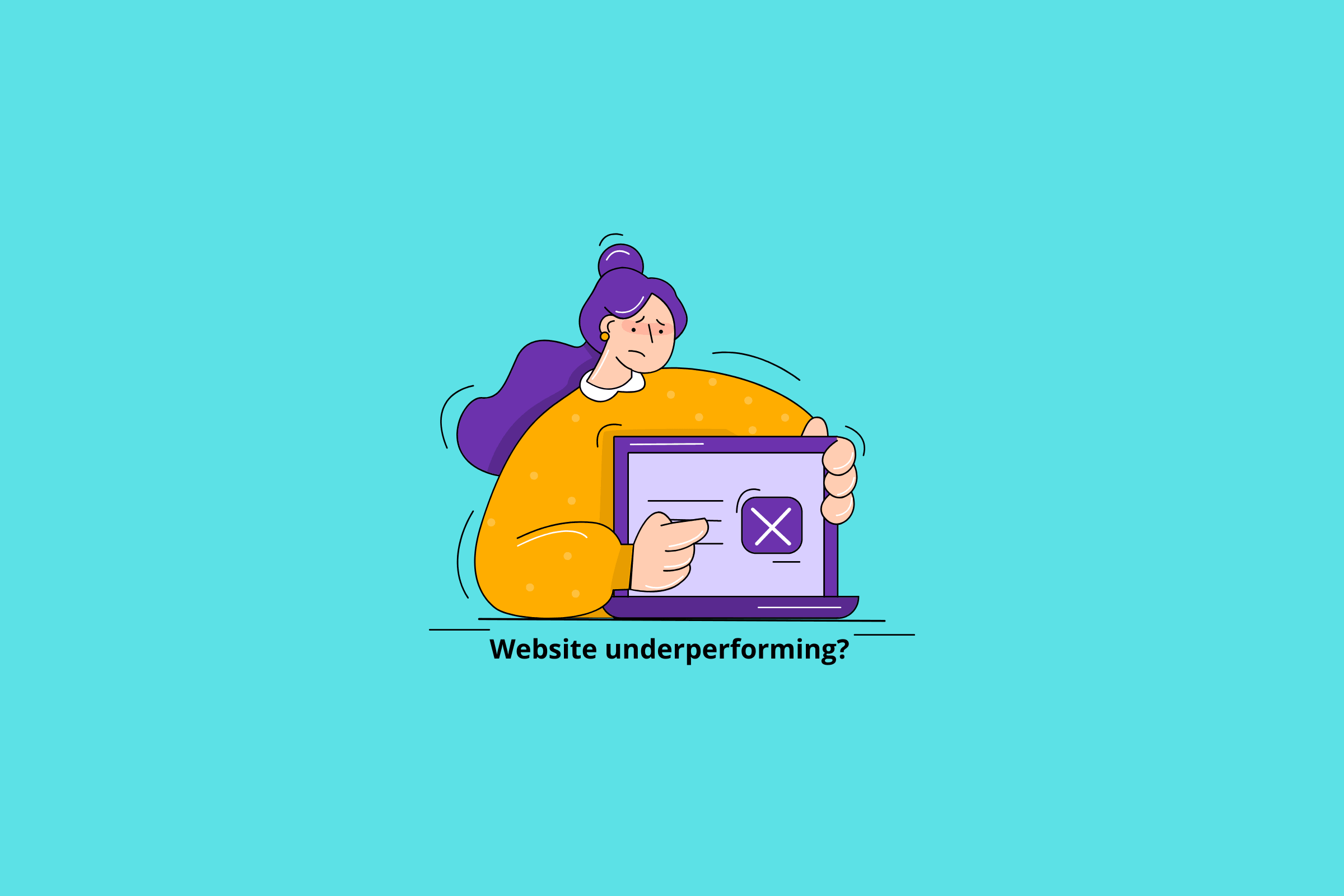 infographic highlighting an underperforming website