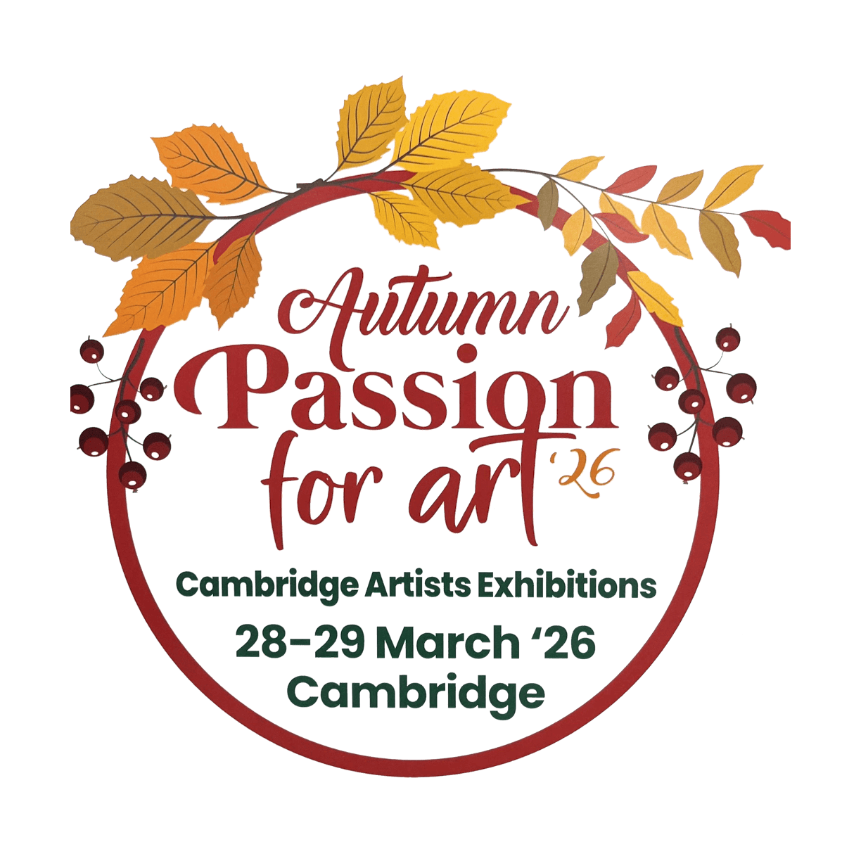 Logo promoting Autumn Passion for Art Cambridge Artists Exhibitions 28-29 March 2026 Cambridge New Zealand