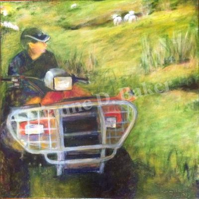 Sheep Farmer&#039;s View - Acrylic On Canvas