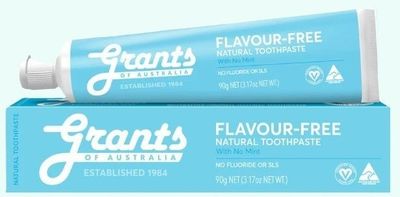 Grants Toothpaste - Natural, Flavour Free and Fluoride Free 110g