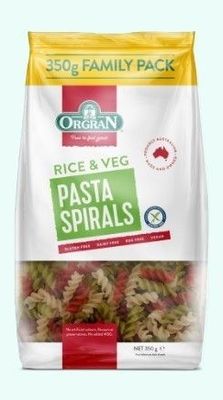 Orgran Rice and Vegetable Pasta Spirals 350g