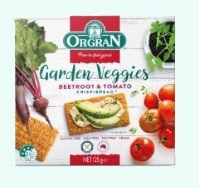 Orgran Garden Veggies Beetroot and Tomato Crispbread 125g