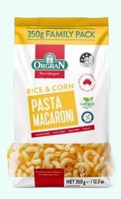 Orgran Rice and Corn Pasta Macaroni 350g