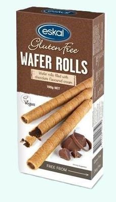 Eskal Gluten Free Chocolate Cream Wafer Rolls 100g