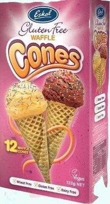 Eskal Gluten Free Waffle Ice Cream Cones 132g - 12 pack