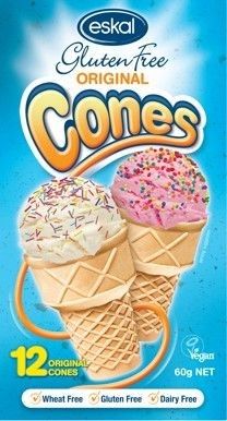 Eskal Gluten Free Ice Cream Cup Cones 60g - 12 pack