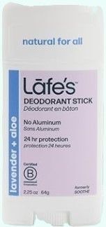Lafes Organic Aluminium Free Deodorant Stick Lavender and Aloe 64g