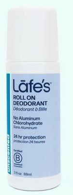 Lafes Organic Aluminium Free Roll On Deodorant Unscented 88ml