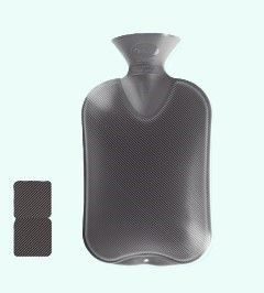Fashy Hot Water Bottle Double Rib Grey 2 litre