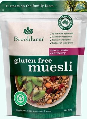 Brookfarm Muesli Macadamia Cranberry 950gm Gluten Free