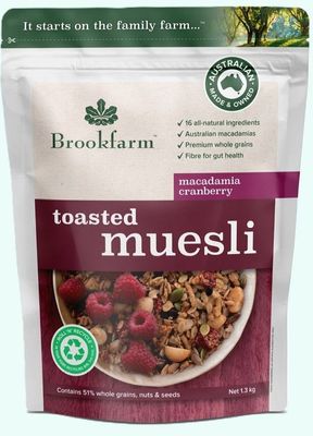 Brookfarm Muesli Toasted Macadamia Cranberry 1.3kg