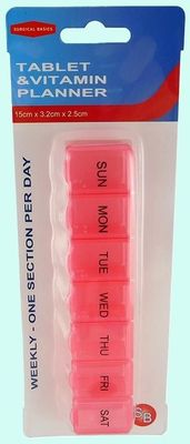 Surgical Basics Pill Box Weekly One Section