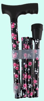 Surgical basics Walking Stick Adjustable Fold Out Dark Rose 85-94cm