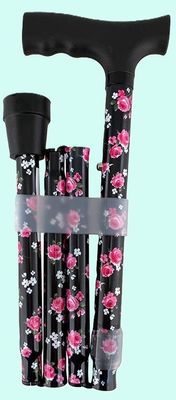 Surgical Basics Walking Stick Adjustable Fold Out Dark Rose 73cm-85cm